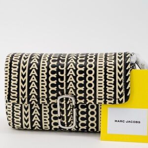 Marc Jacobs Black and Cream Logo Clutch